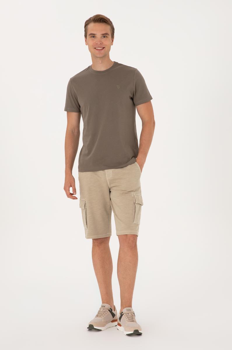 Erkek Açık Haki Örme Şort