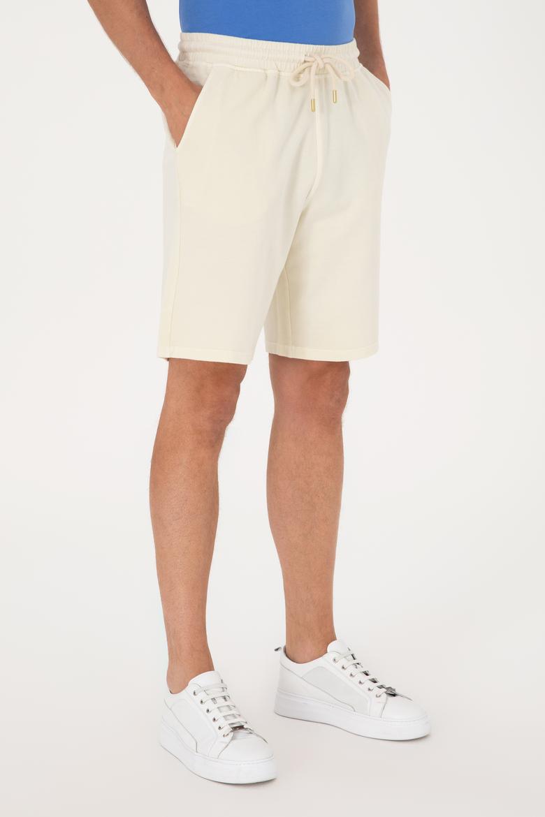 Erkek Krem Örme Şort - 50298037021