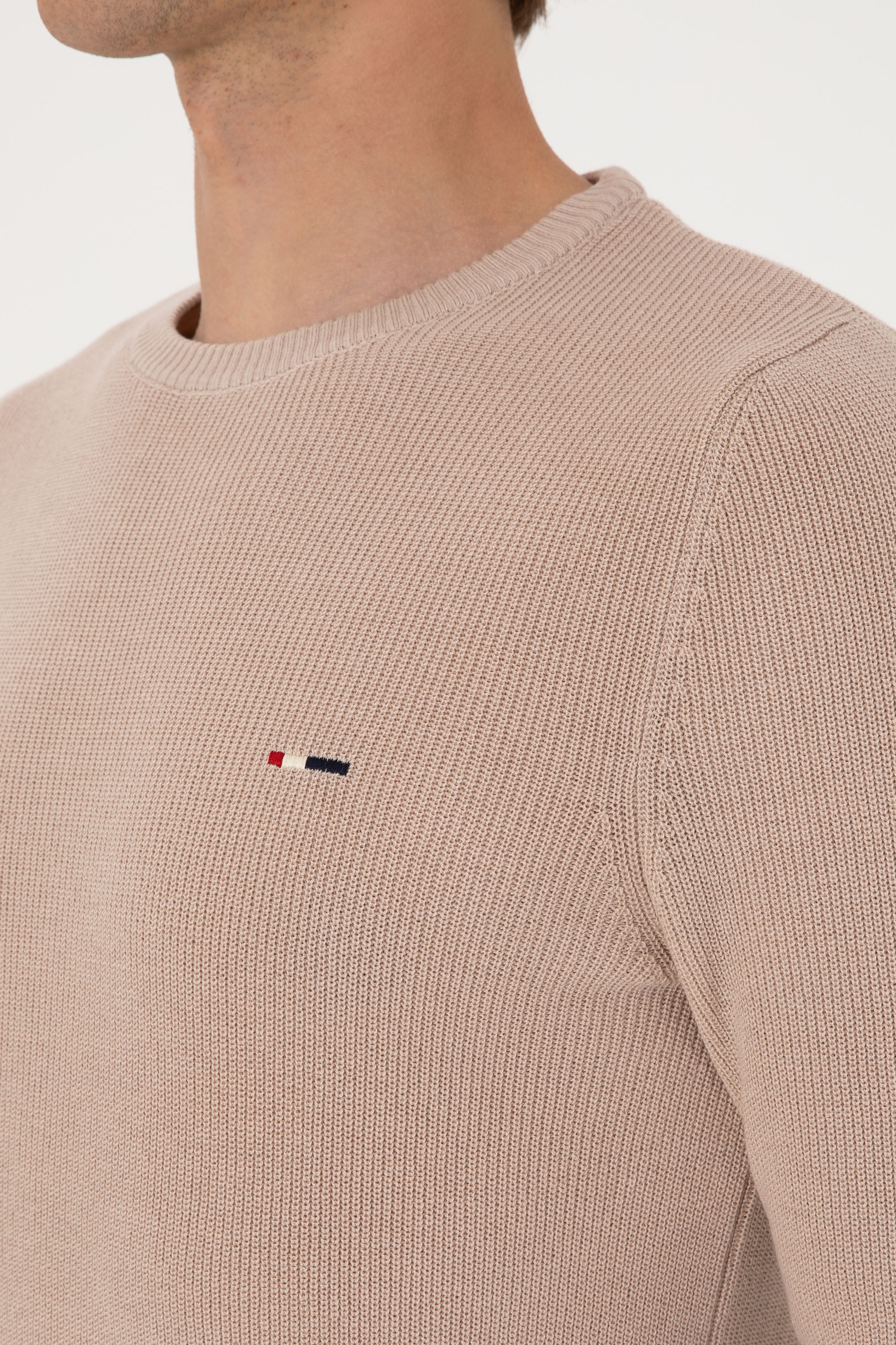 Erkek Slim Fit Bisiklet Yaka Taş Basic Kazak - Image 7