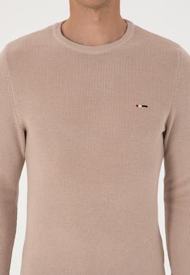 Erkek Slim Fit Bisiklet Yaka Taş Basic Kazak - 50313667105