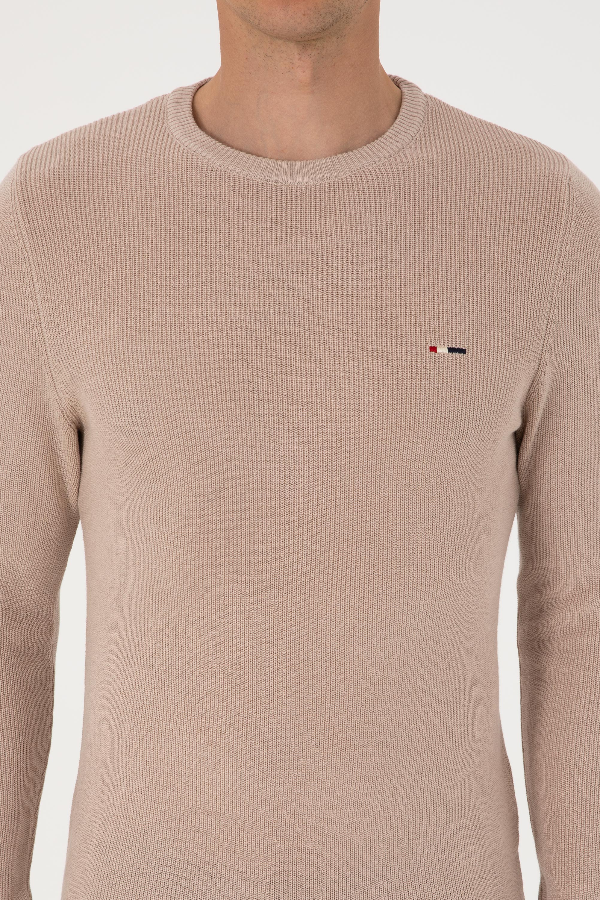 Erkek Slim Fit Bisiklet Yaka Taş Basic Kazak