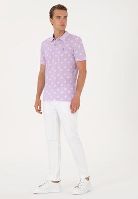Erkek Regular Fit Lila Polo Yaka Tişört - 50299661009