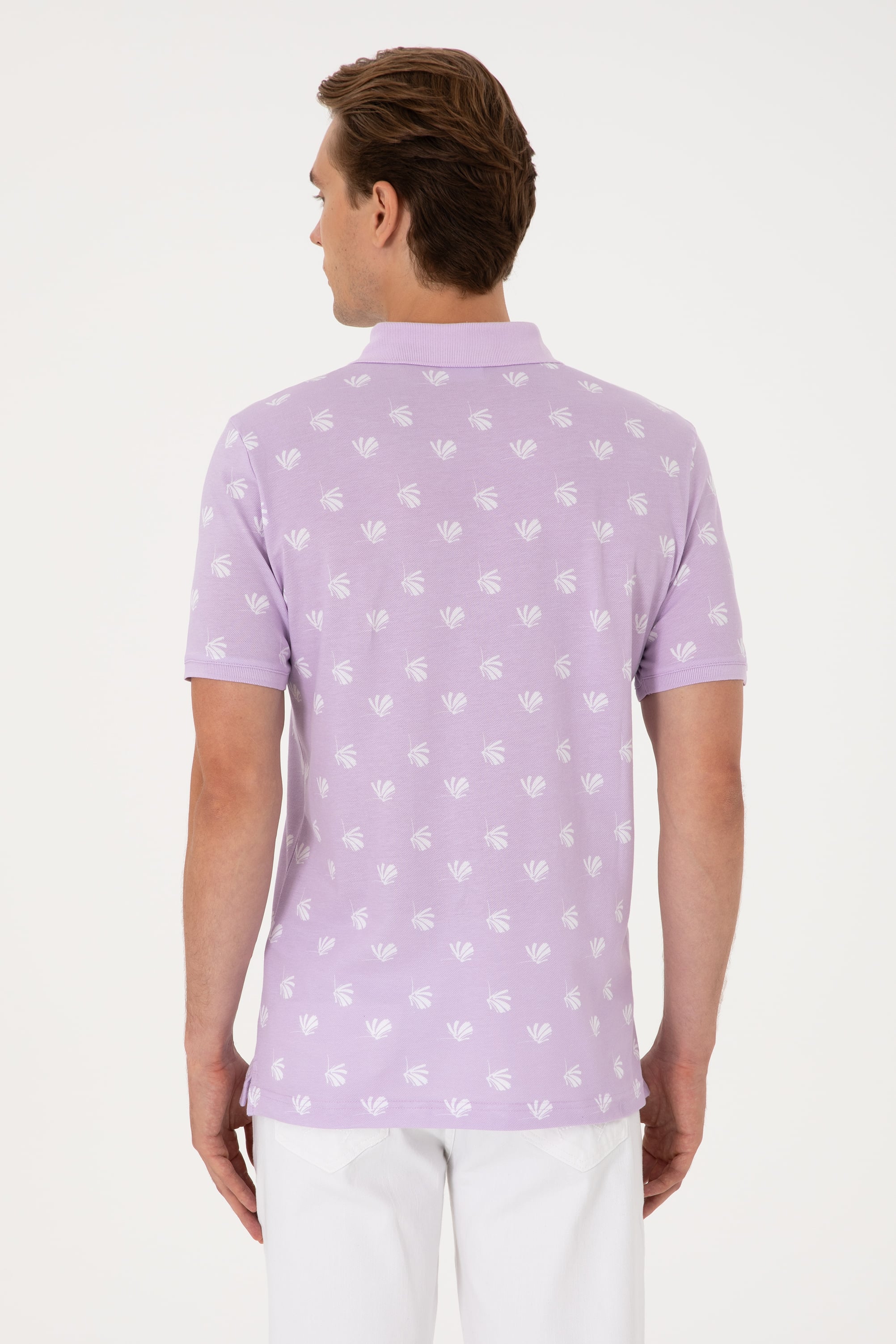 Erkek Regular Fit Lila Polo Yaka Tişört - Image 5