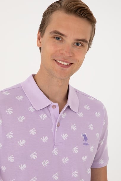 Erkek Regular Fit Lila Polo Yaka Tişört
