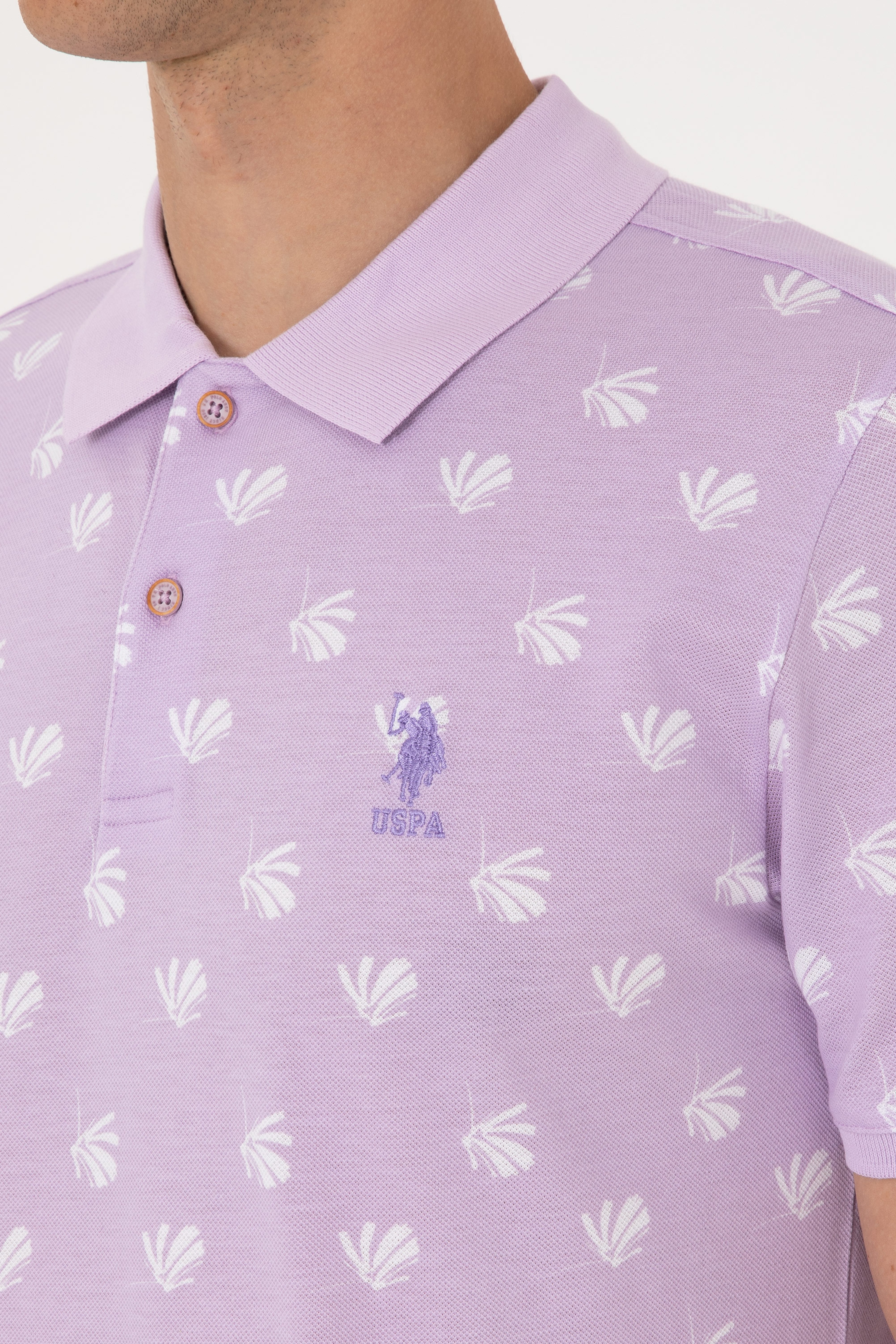 Erkek Regular Fit Lila Polo Yaka Tişört - Image 7