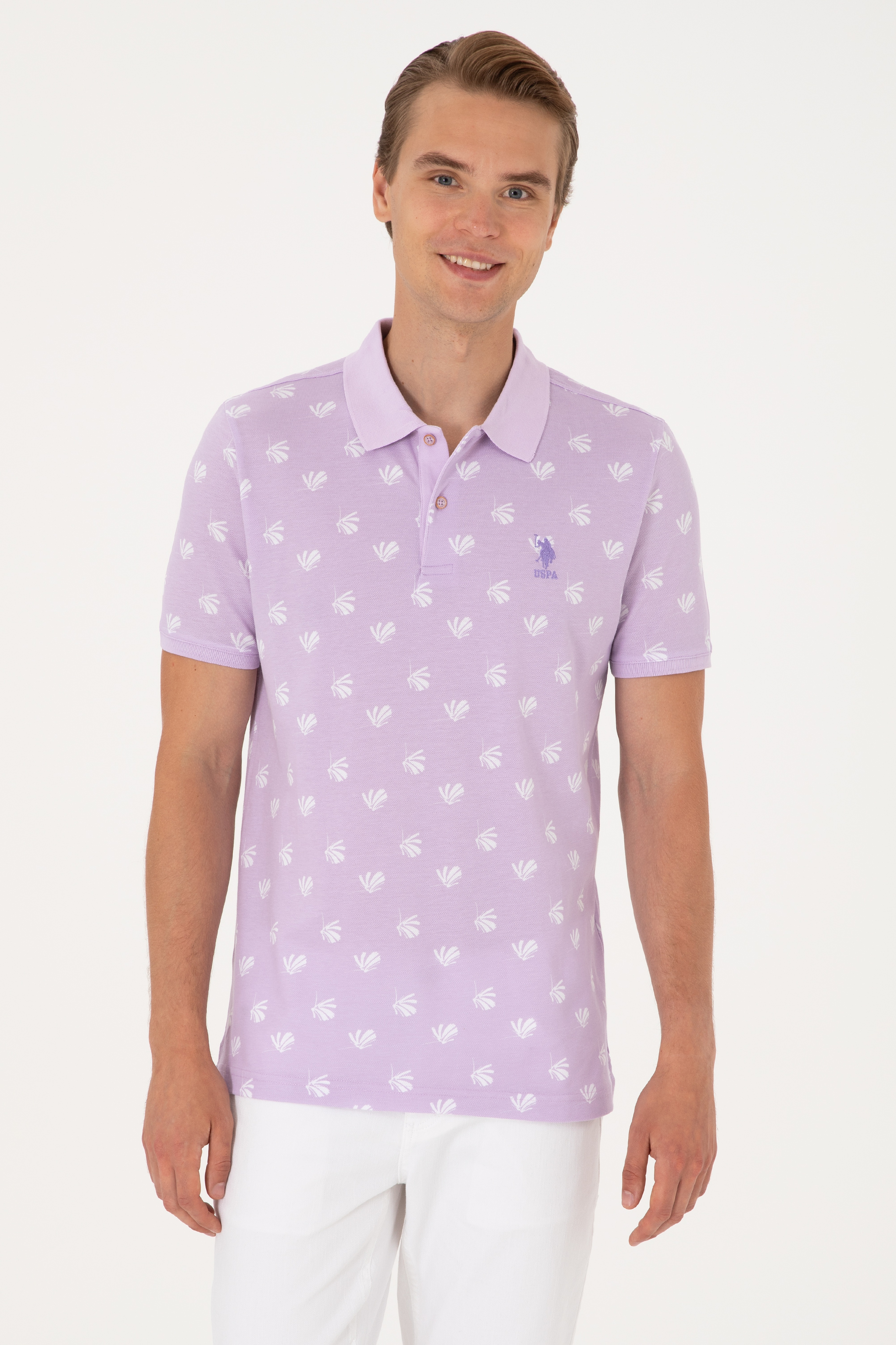 Erkek Regular Fit Lila Polo Yaka Tişört - Image 1