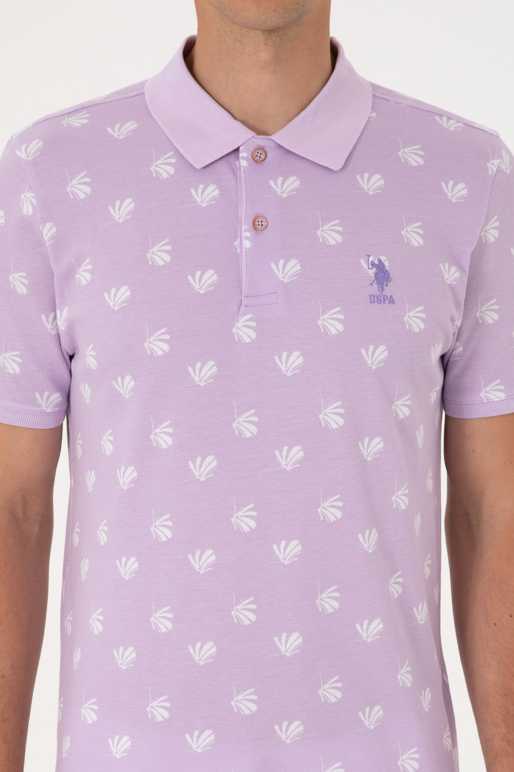 Erkek Regular Fit Lila Polo Yaka Tişört - Image 6