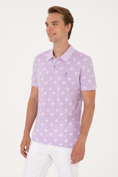 Erkek Regular Fit Lila Polo Yaka Tişört
