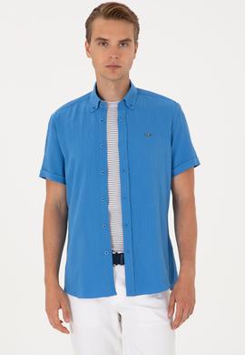 Erkek İndigo Kısa Kollu Gömlek - 50306328018