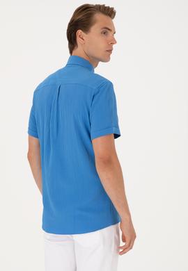 Erkek İndigo Kısa Kollu Gömlek - 50306328018