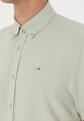 Erkek Su Yeşili Kısa Kollu Gömlek - 50306328032