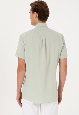 Erkek Su Yeşili Kısa Kollu Gömlek - 50306328032