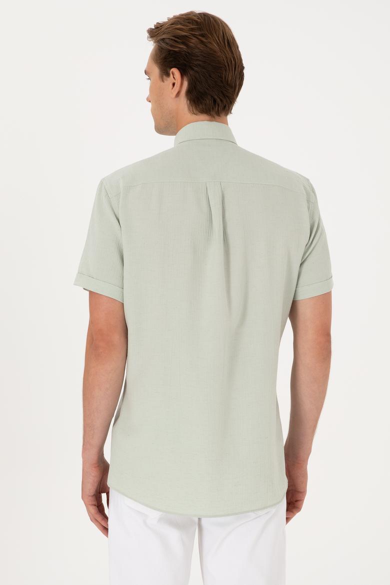 Erkek Su Yeşili Kısa Kollu Gömlek - 50306328032