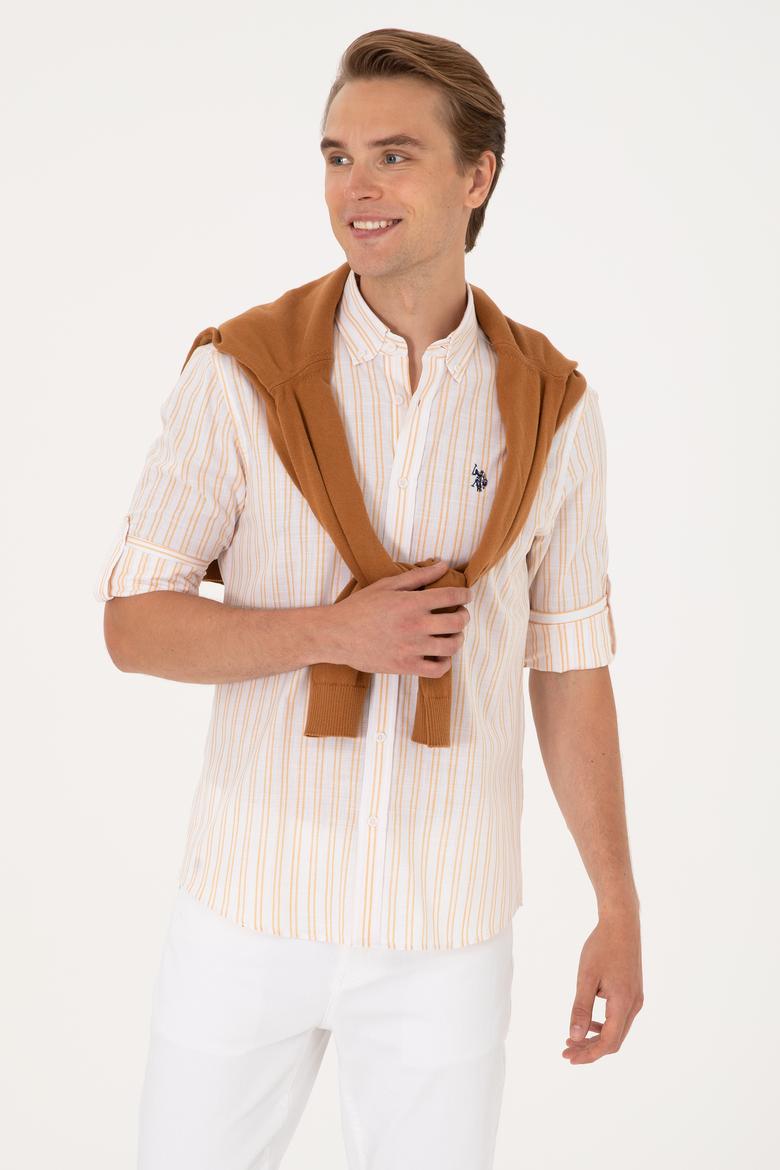 Erkek Sarı Uzun Kollu Gömlek - 50306339026