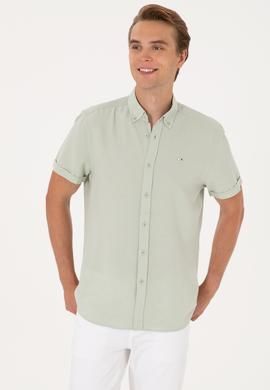 Erkek Su Yeşili Kısa Kollu Gömlek - 50306328032