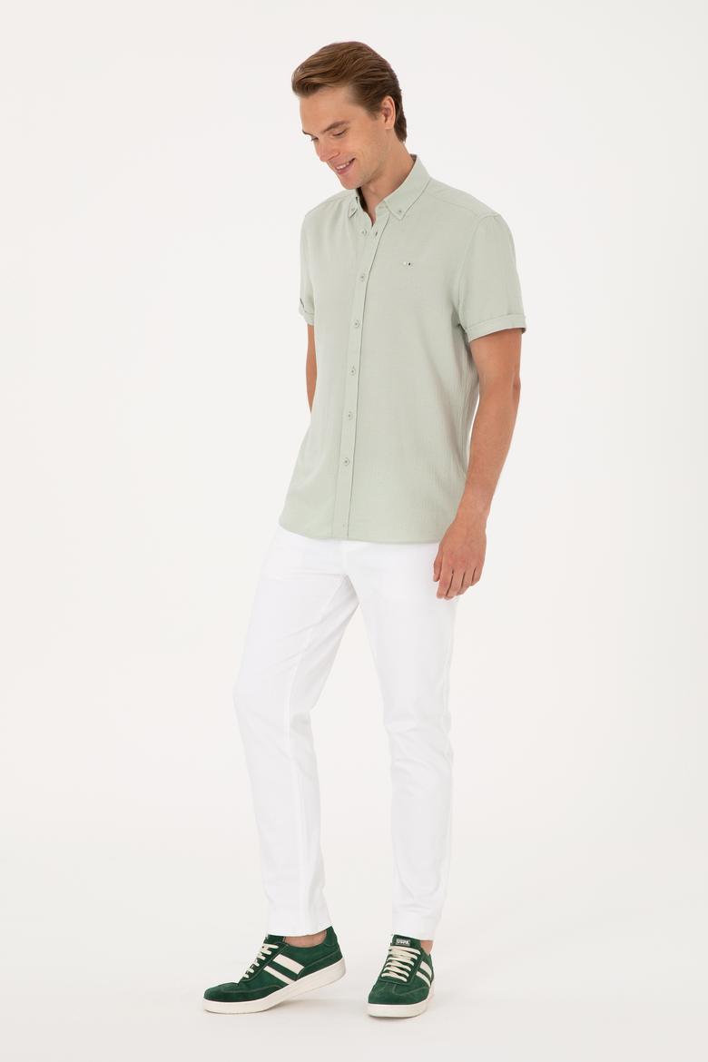 Erkek Su Yeşili Kısa Kollu Gömlek - 50306328032