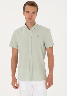 Erkek Su Yeşili Kısa Kollu Gömlek - 50306328032
