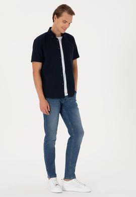 Erkek Lacivert Kısa Kollu Gömlek - 50297992024