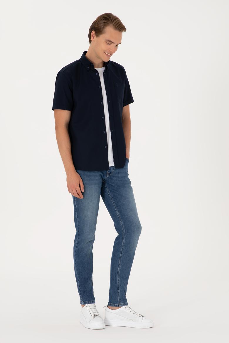 Erkek Lacivert Kısa Kollu Gömlek - 50297992024