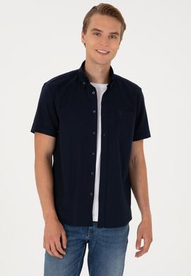 Erkek Lacivert Kısa Kollu Gömlek - 50297992024
