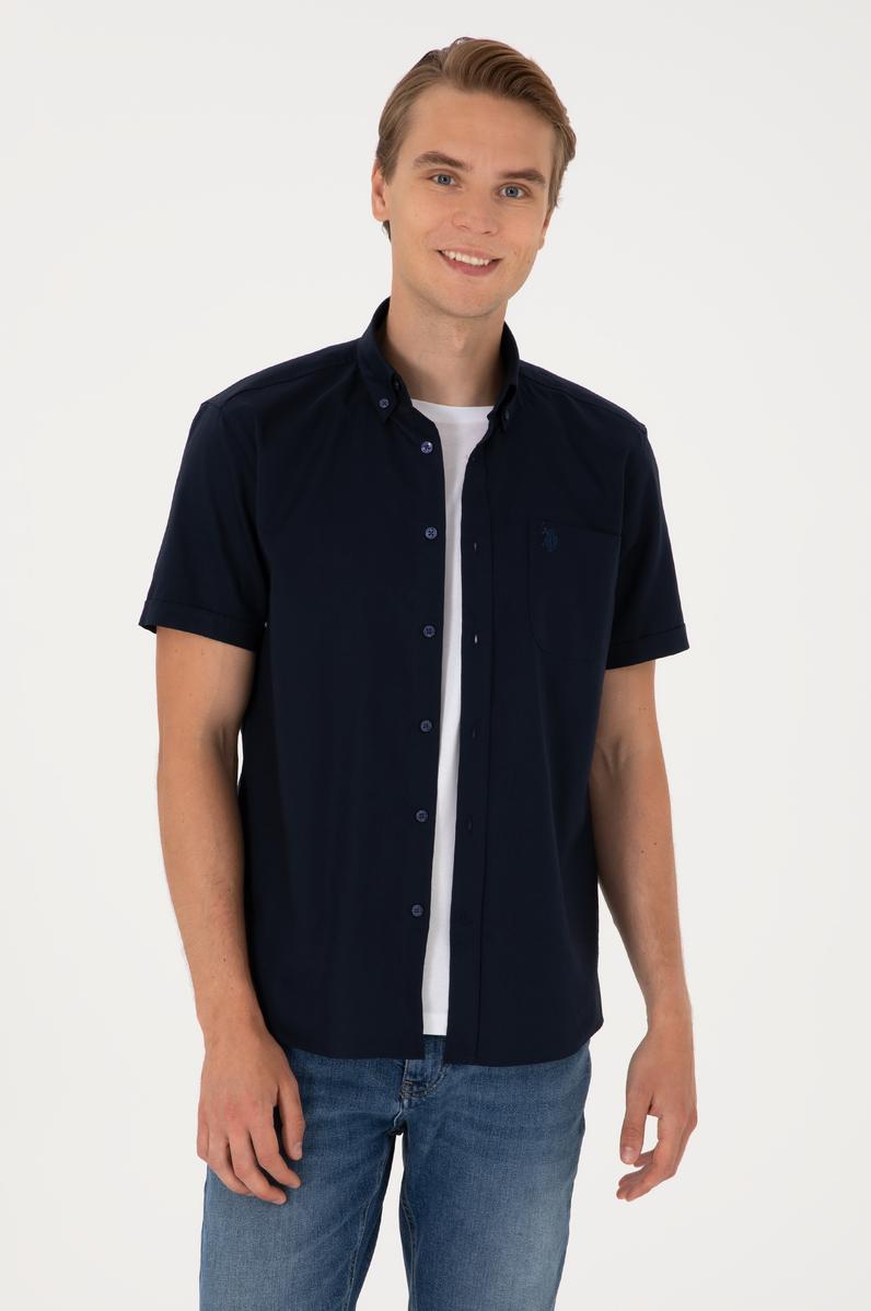 Erkek Lacivert Kısa Kollu Gömlek