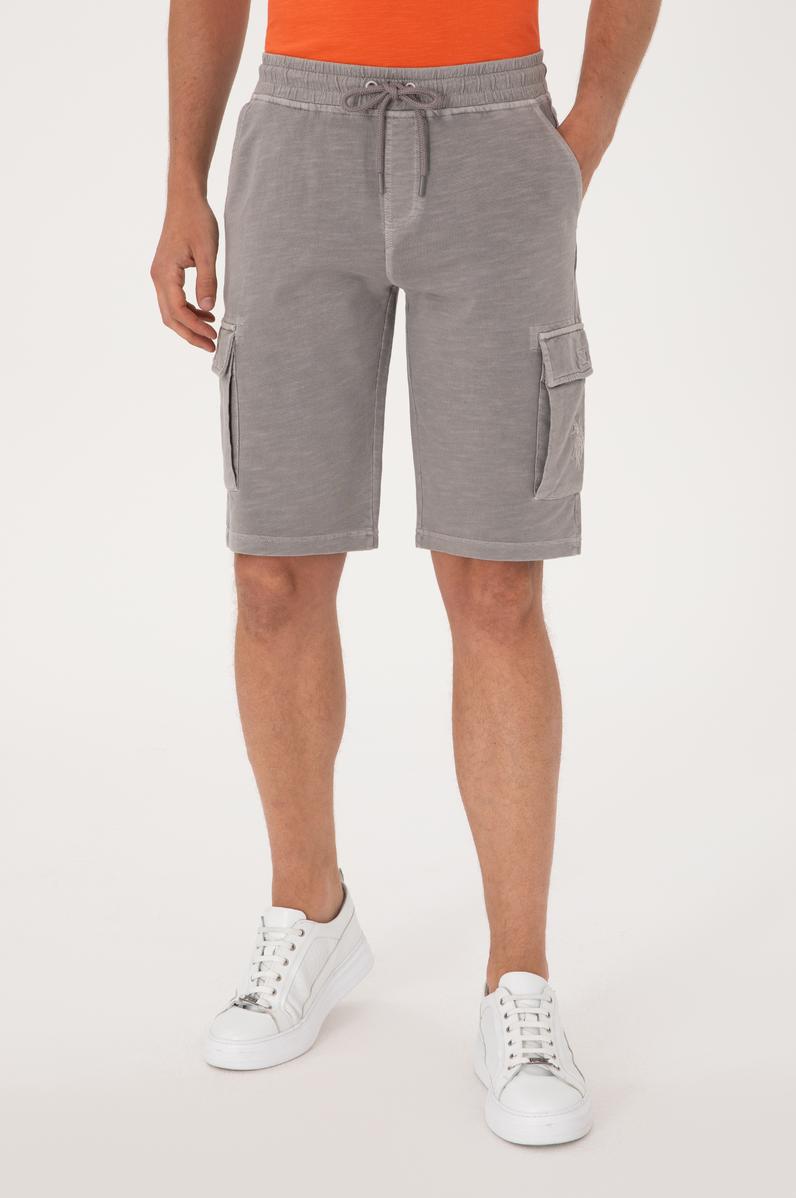 Erkek Koyu Gri Örme Şort