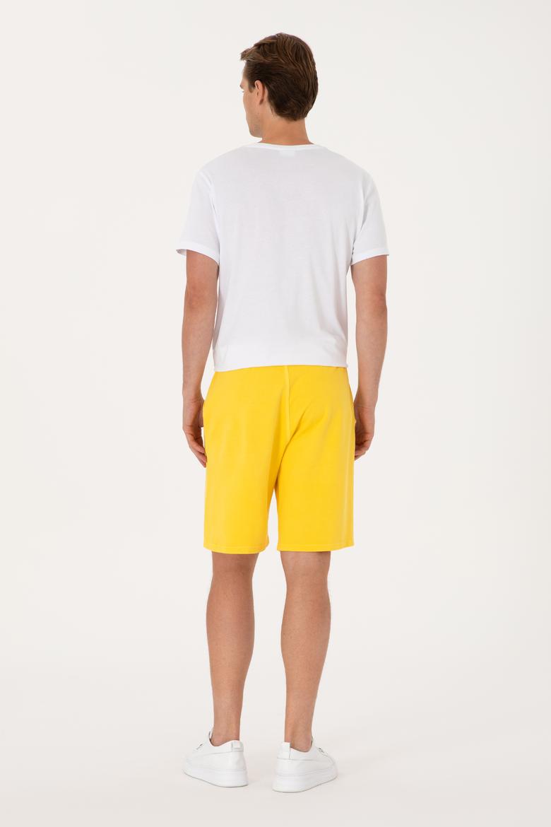 Erkek Sarı Örme Şort - 50298037018