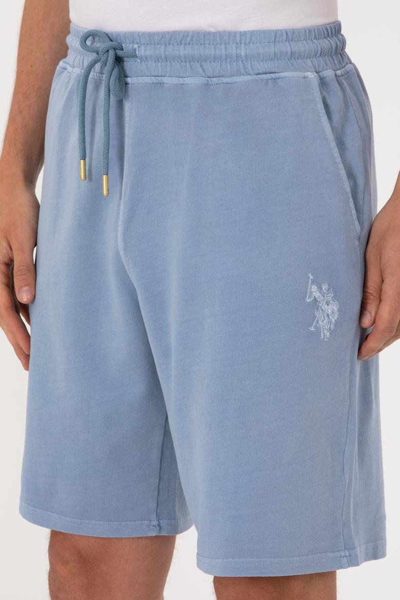 Erkek Mavi Örme Şort - 50298037068