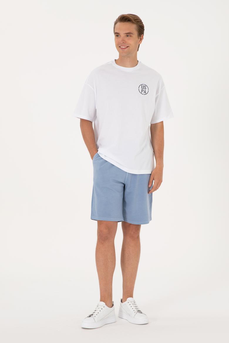 Erkek Mavi Örme Şort - 50298037068