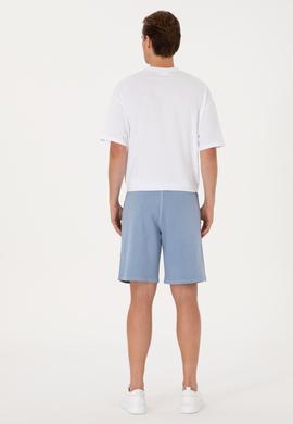 Erkek Mavi Örme Şort - 50298037068