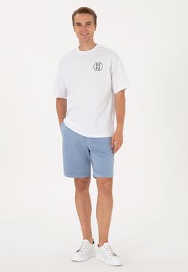 Erkek Mavi Örme Şort - 50298037068