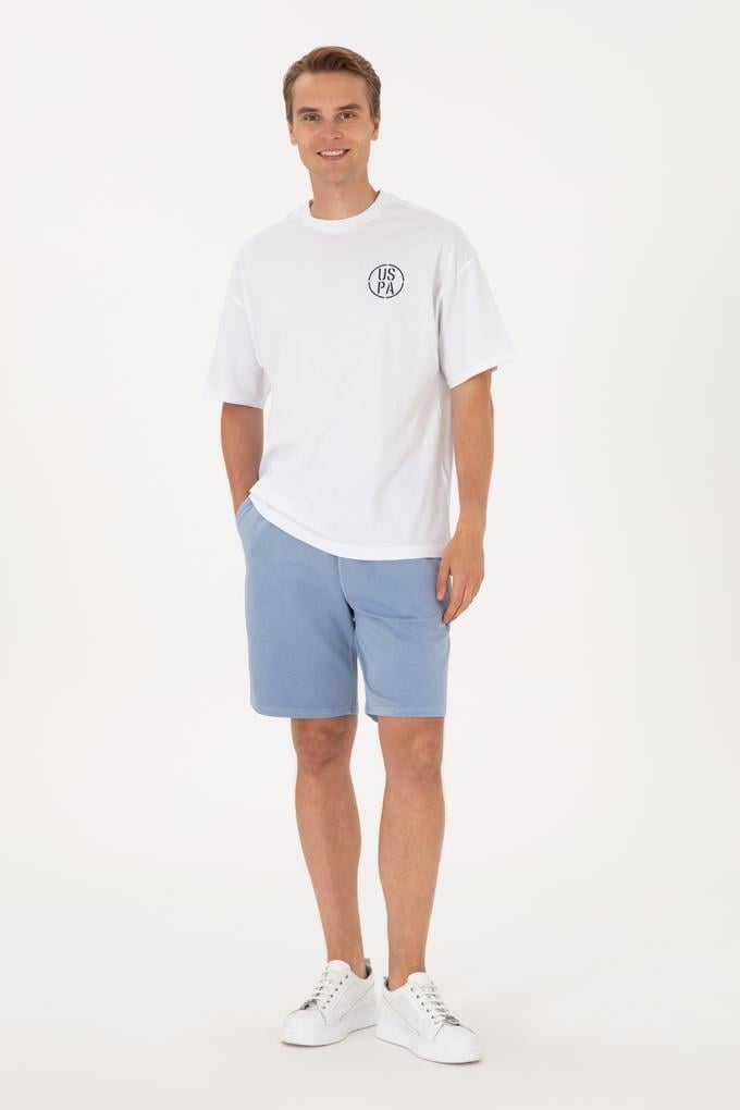 Erkek Mavi Örme Şort