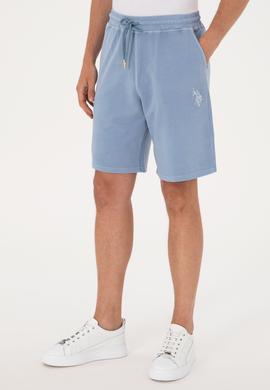 Erkek Mavi Örme Şort - 50298037068