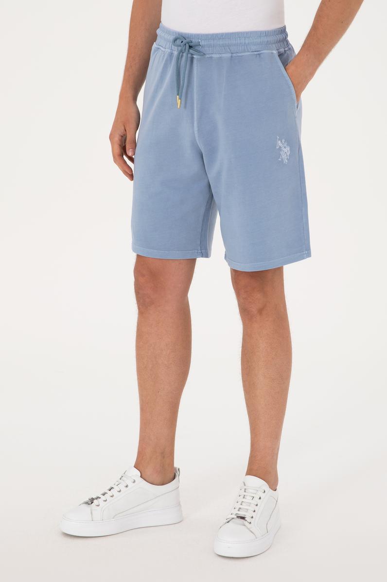 Erkek Mavi Örme Şort