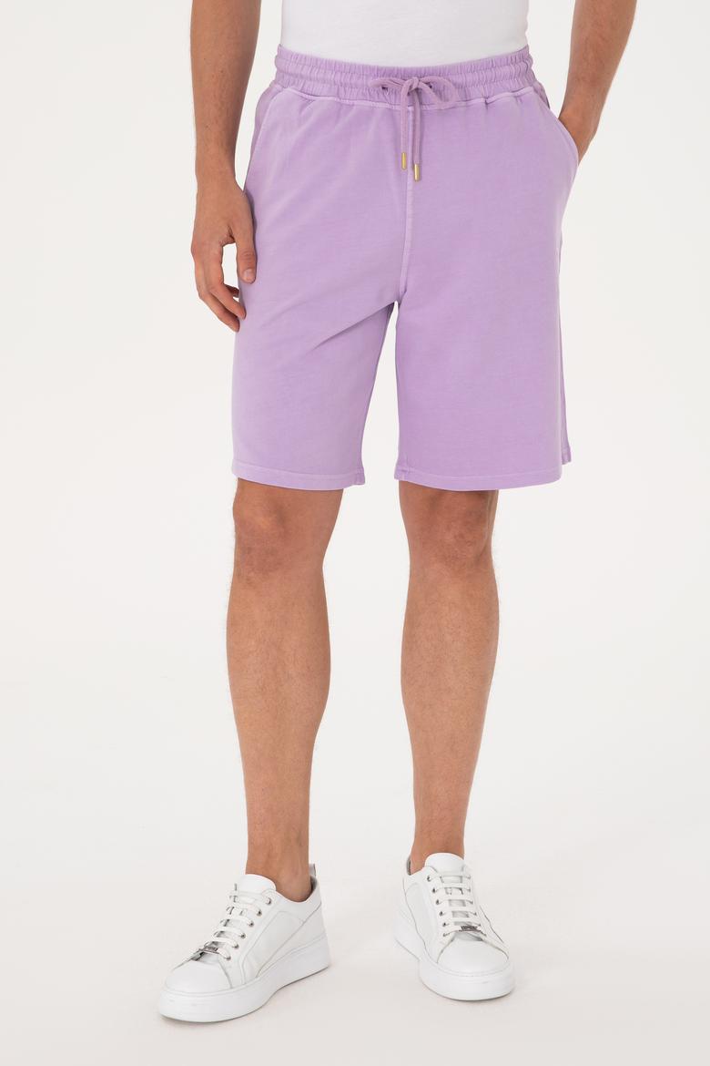 Erkek Lila Örme Şort - 50298037048