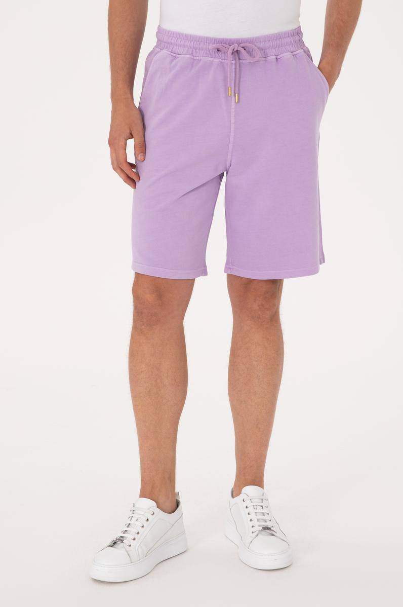 Erkek Lila Örme Şort