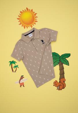 Erkek Çocuk Polo Yaka Açık Haki Tişört - 50311949002