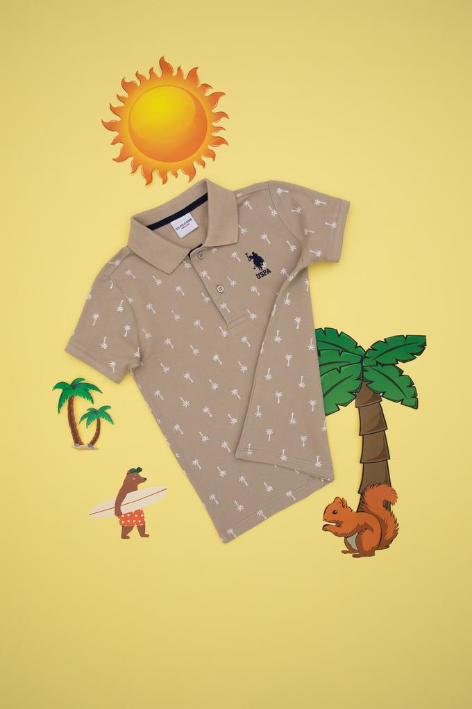 Erkek Çocuk Polo Yaka Açık Haki Tişört