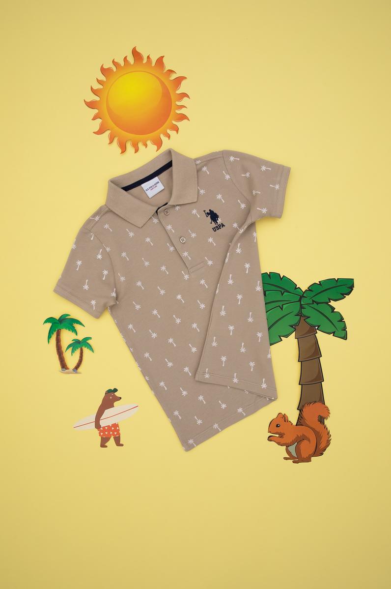 Erkek Çocuk Polo Yaka Açık Haki Tişört