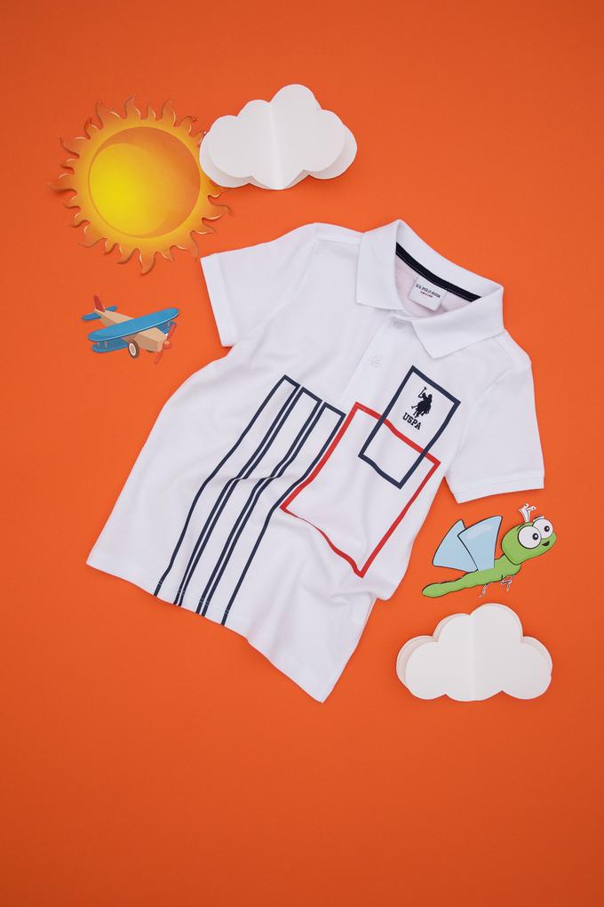 Erkek Çocuk Beyaz Polo Yaka Tişört