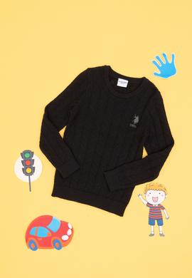 Erkek Çocuk Siyah Basic Kazak - 50315638051