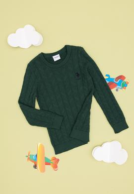 Erkek Çocuk Koyu Yeşil Basic Kazak - 50315638018