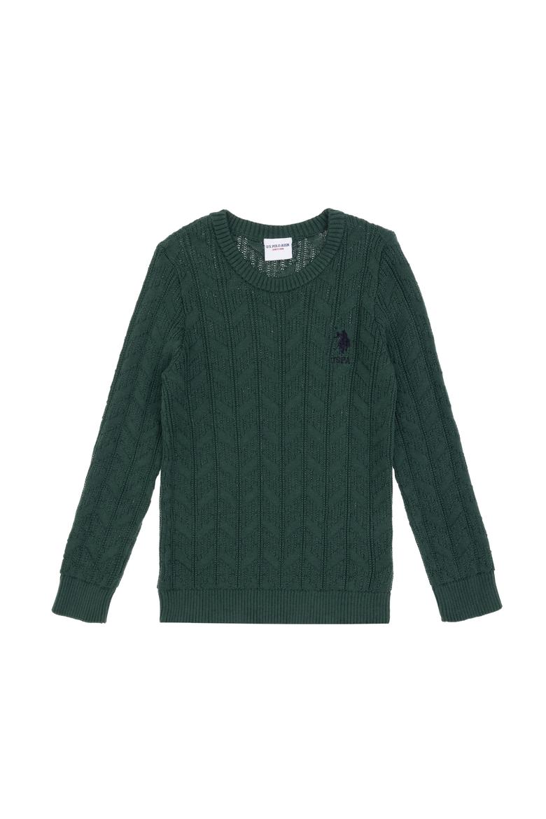 Erkek Çocuk Koyu Yeşil Basic Kazak - 50315638018