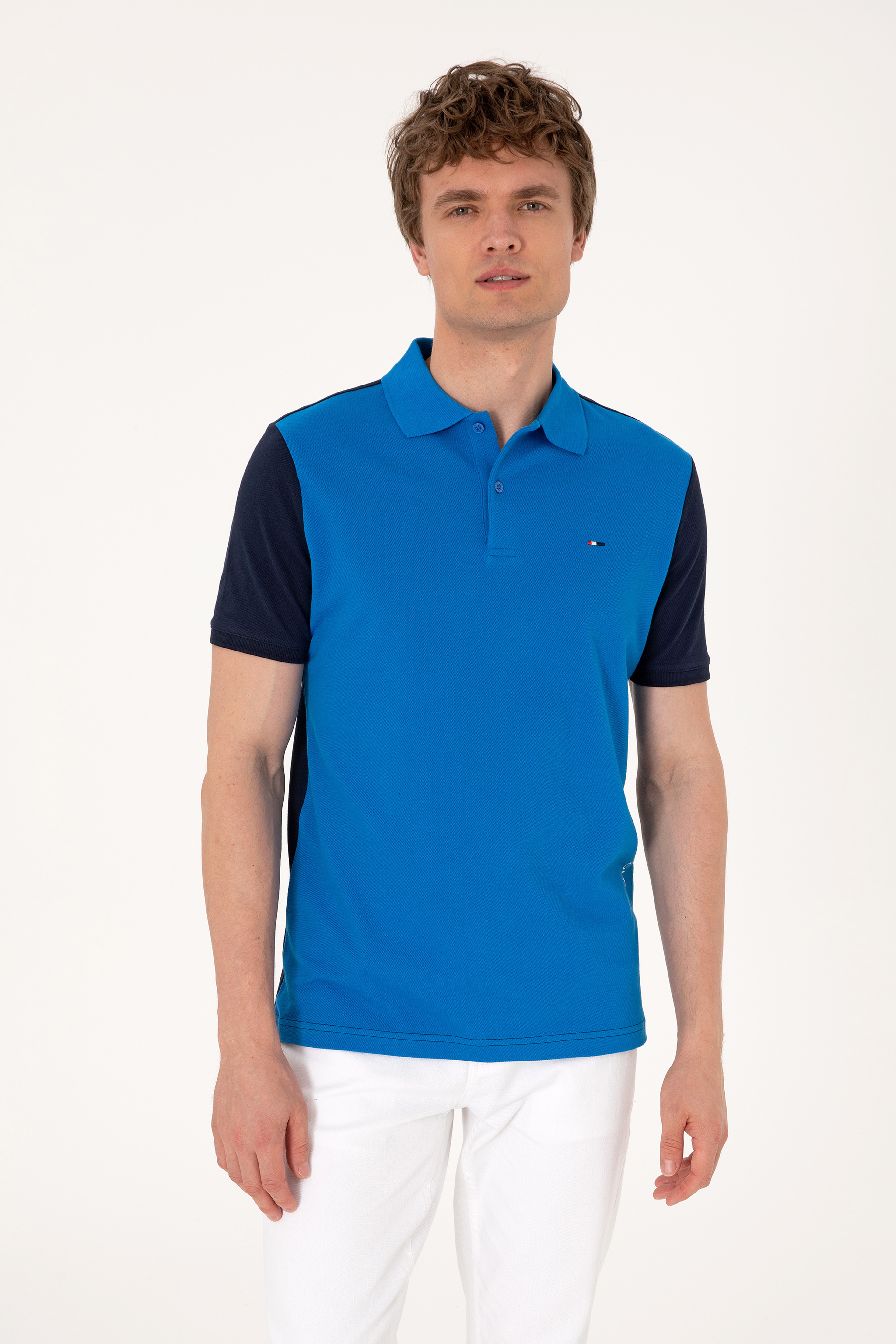 Erkek Regular Fit Lacivert Polo Yaka Tişört - Image 1