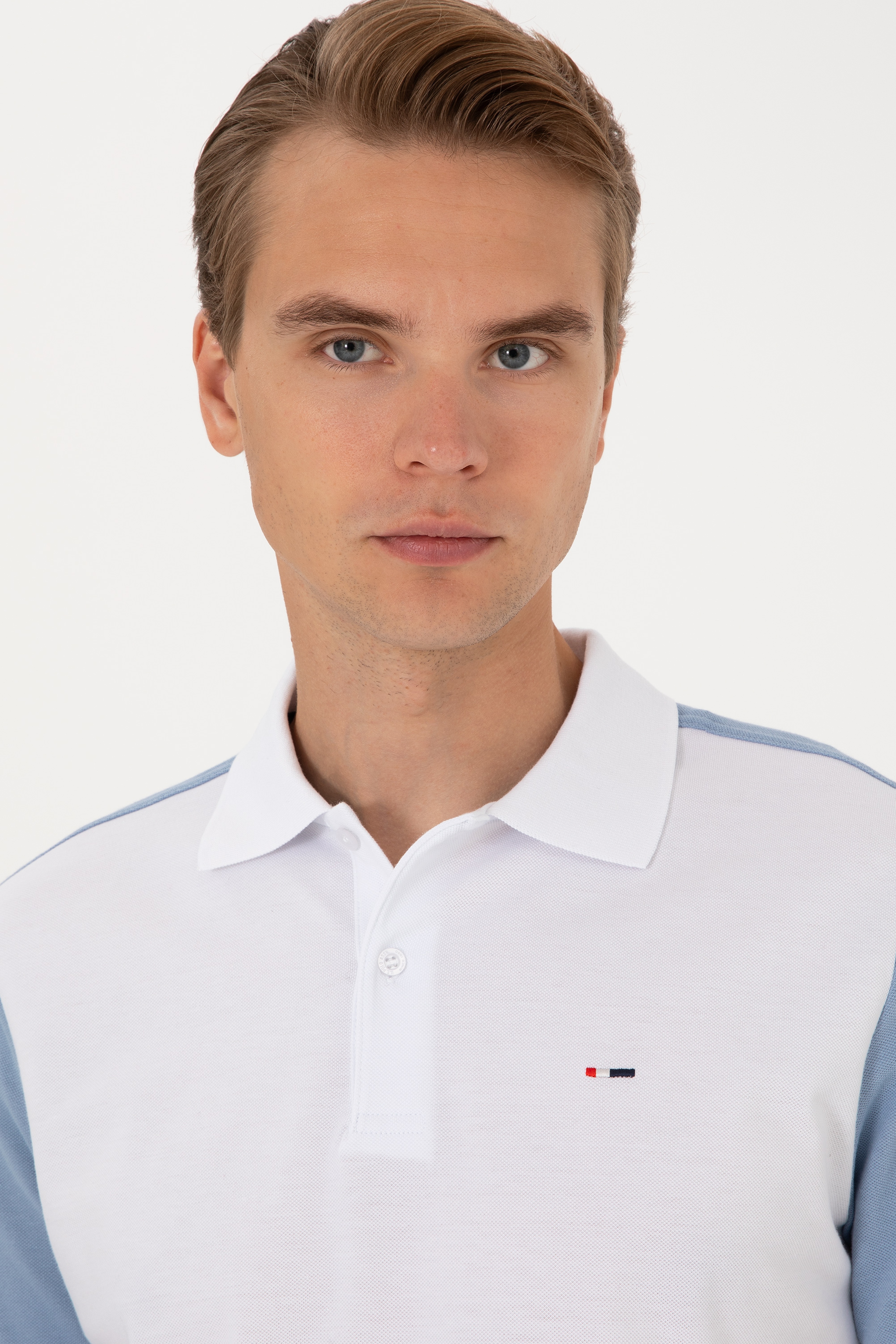 Erkek Regular Fit Mavi Polo Yaka Tişört - Image 2