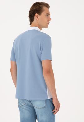 Erkek Regular Fit Mavi Polo Yaka Tişört - 50306790017