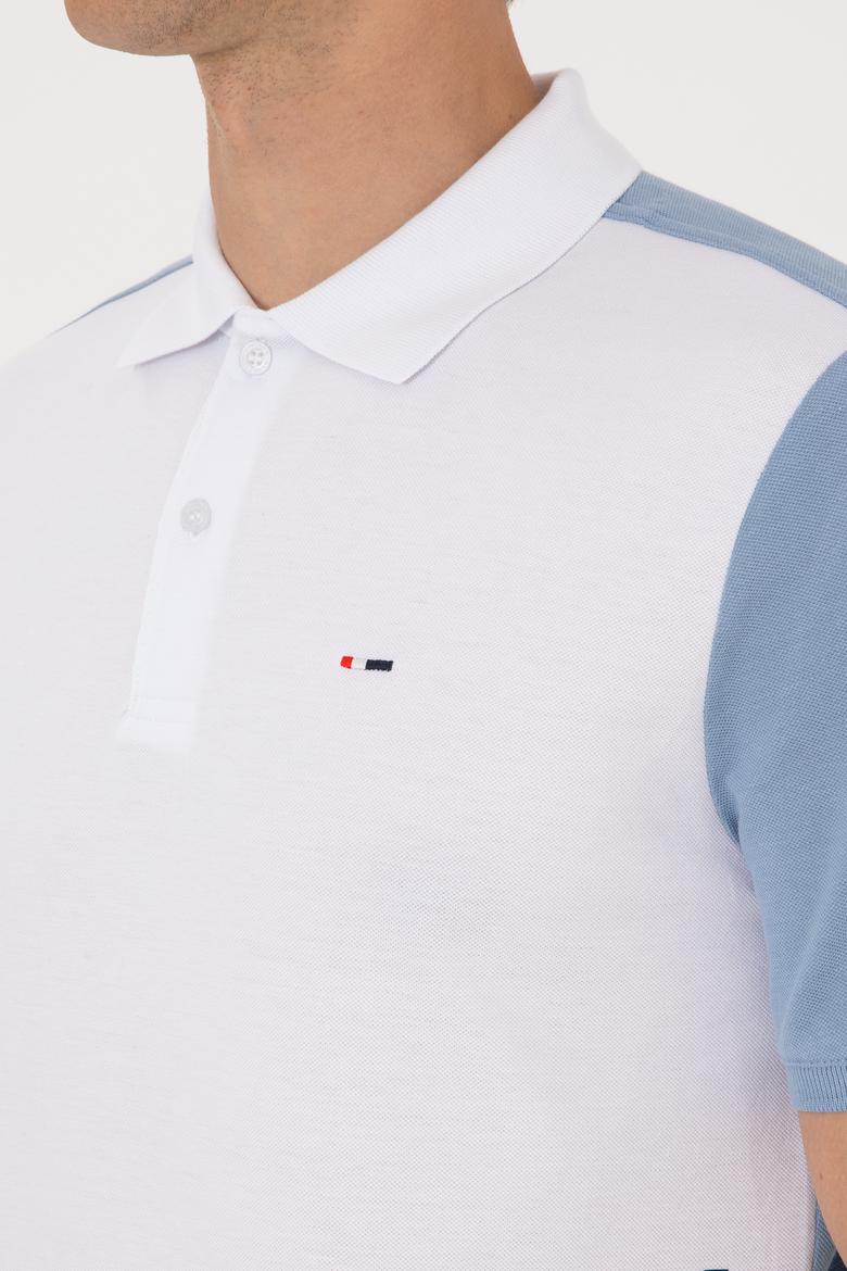 Erkek Regular Fit Mavi Polo Yaka Tişört - 50306790017