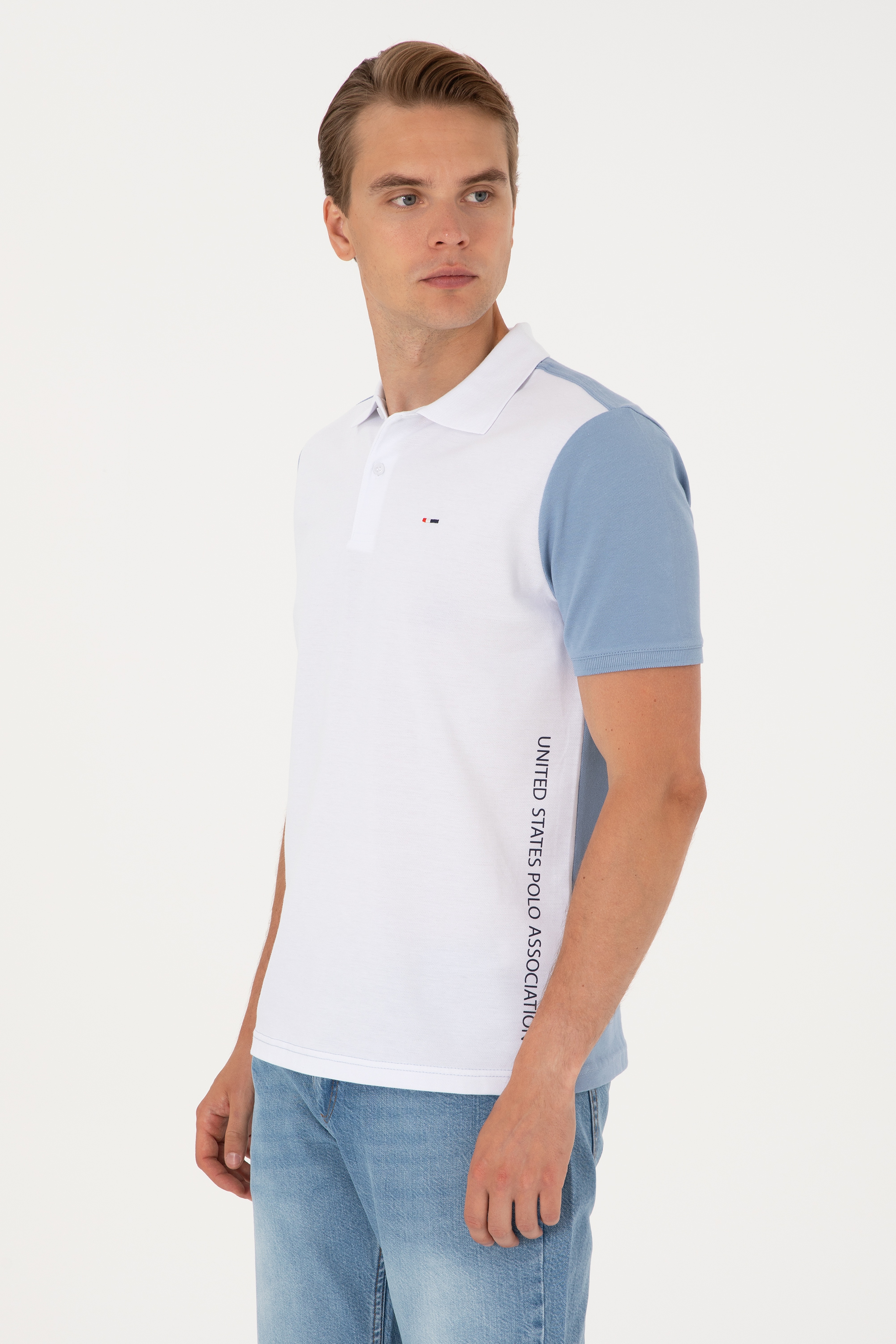 Erkek Regular Fit Mavi Polo Yaka Tişört