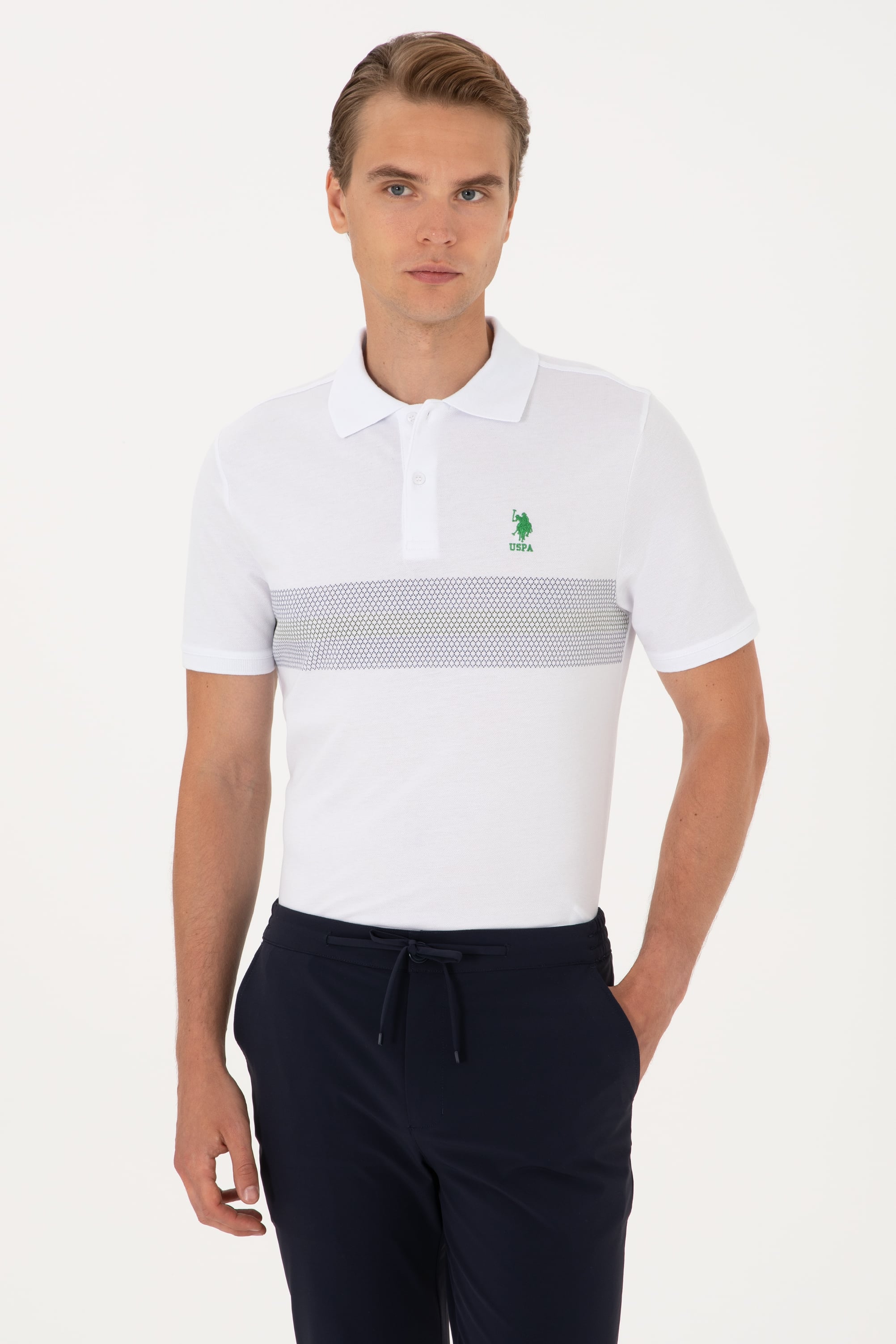 Erkek Regular Fit Polo Yaka Açık Pembe Tişört - Image 1