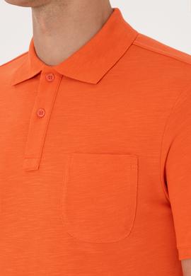 Erkek Slim Fit Polo Yaka Nar Çiçeği Tişört - 50299538027